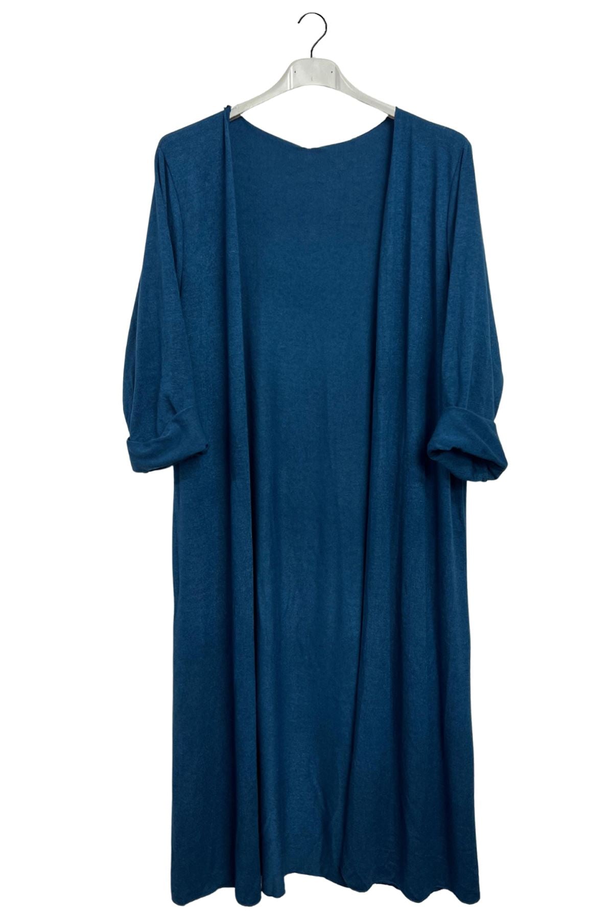 Plain Open Front Longline Cardigan