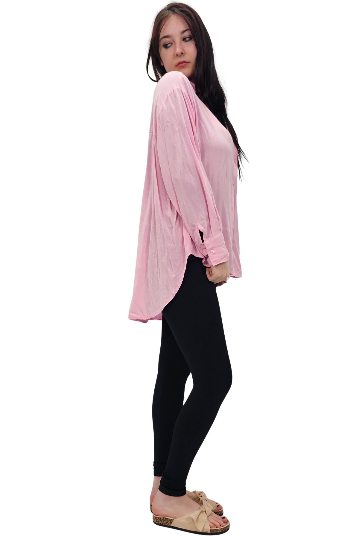 Plain Button-Down Front Shirt