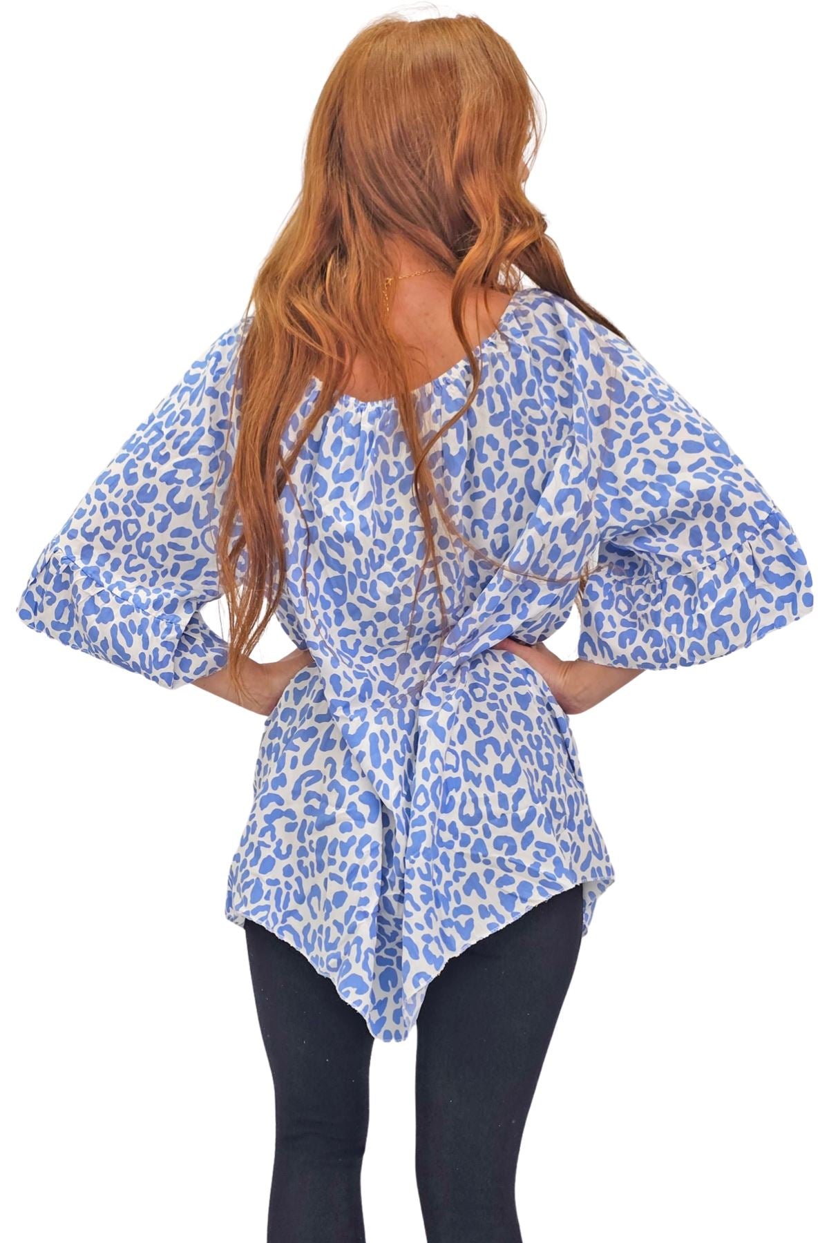 Subtle Textured Pattern Flared Sleeves Top