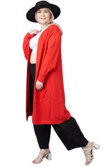 Ribbed Open Front Longline Cardigan