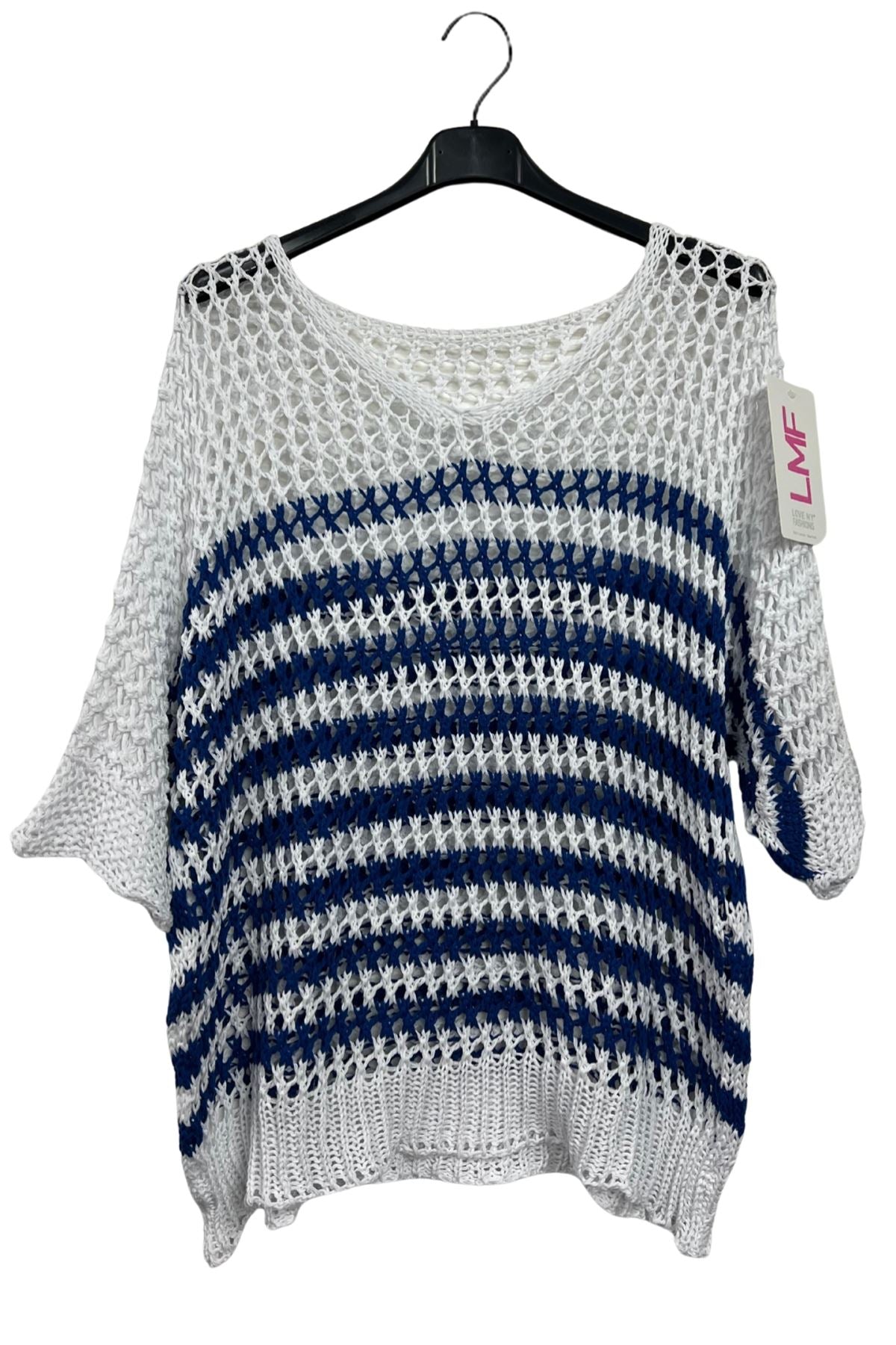 Horizontal Stripe Pattern Tunic Cotton Top