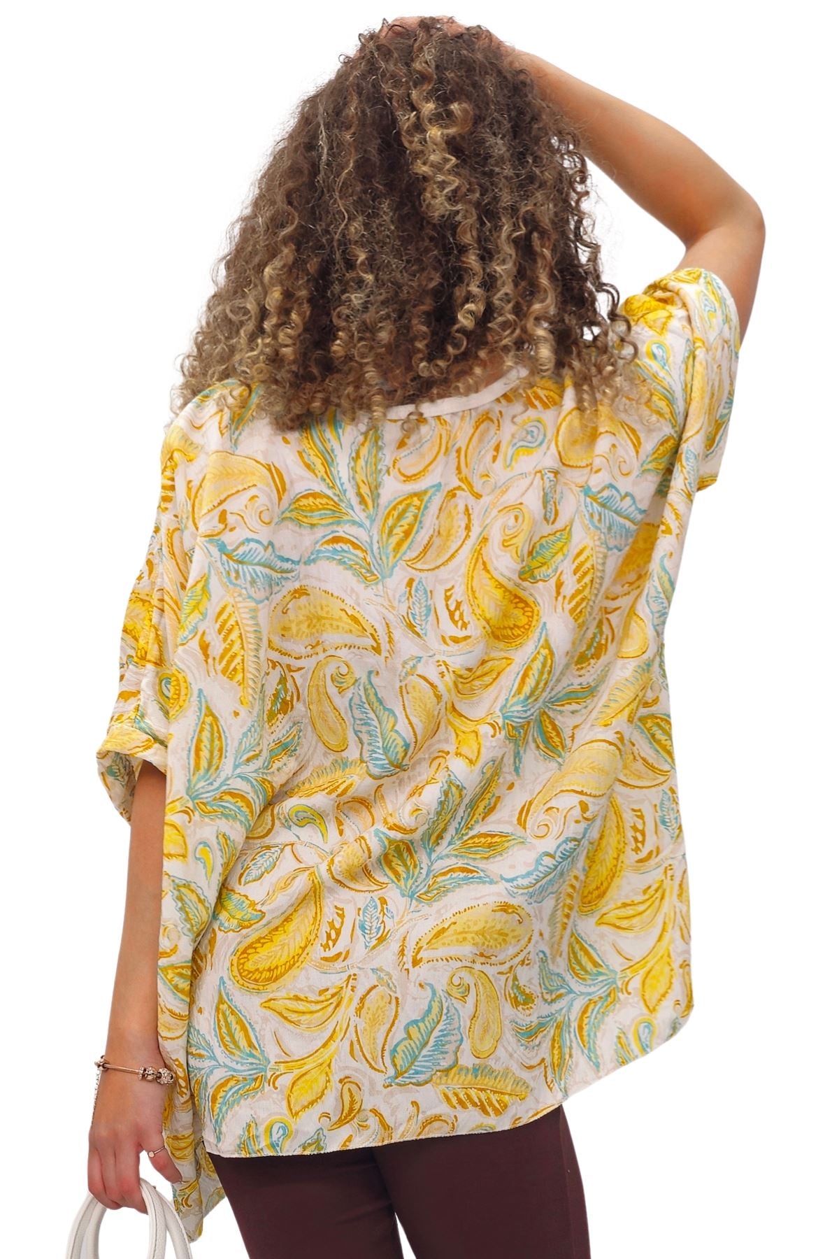 Paisley Print Oversized Tunic Top