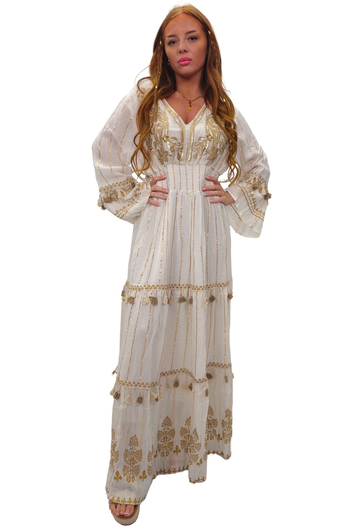 Floral Vintage Inspired Tassels & Lace Detailing Dress