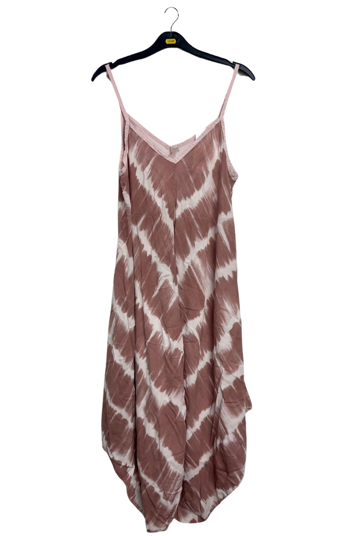 Tie Dye Print Draped Hem Dress