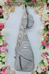 Adjustable Patterned Strap Sling Bag