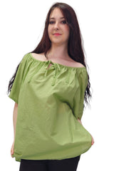 Plain Lace Tie Detailing Cotton Top