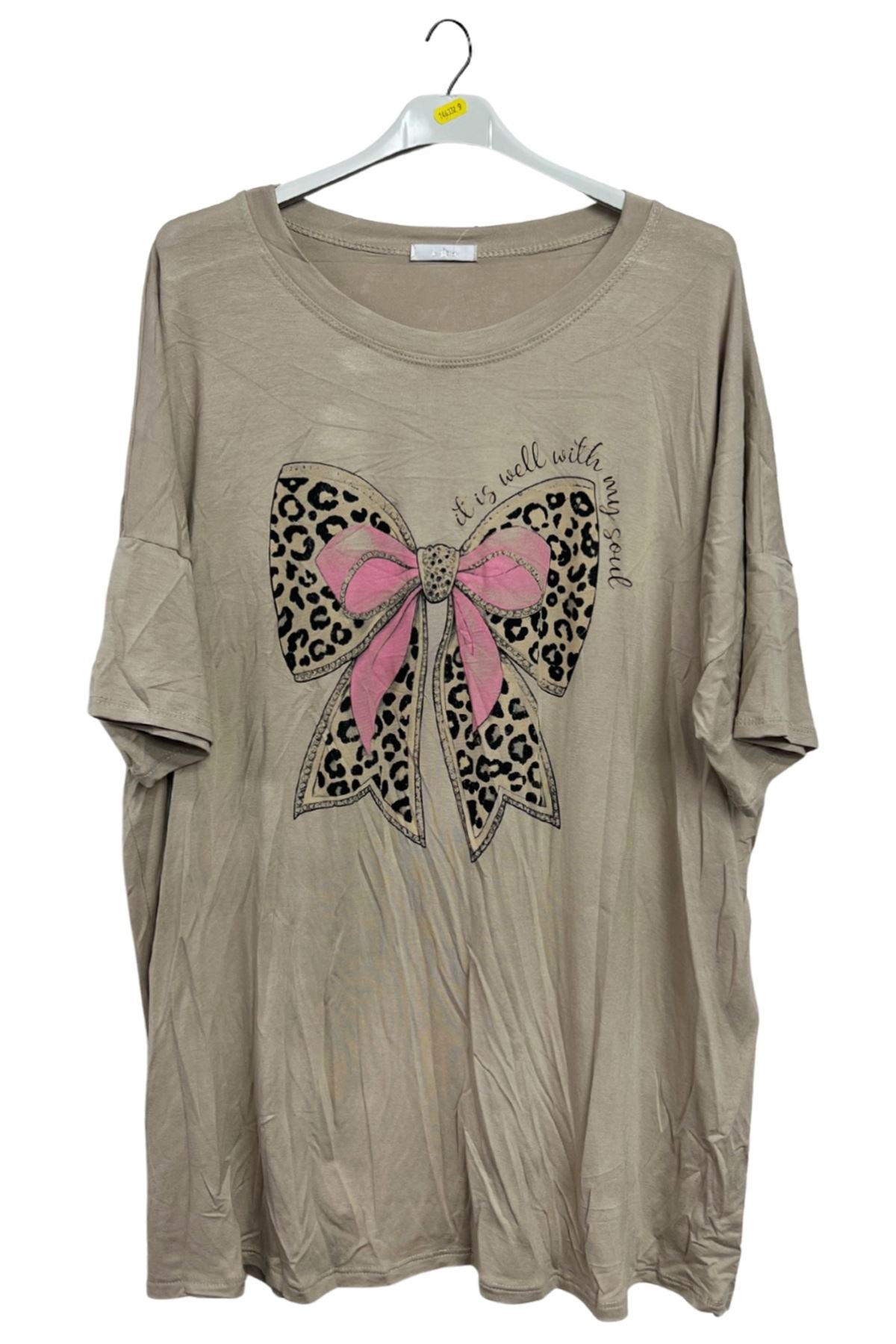 Leopard Bow Print Oversized Top