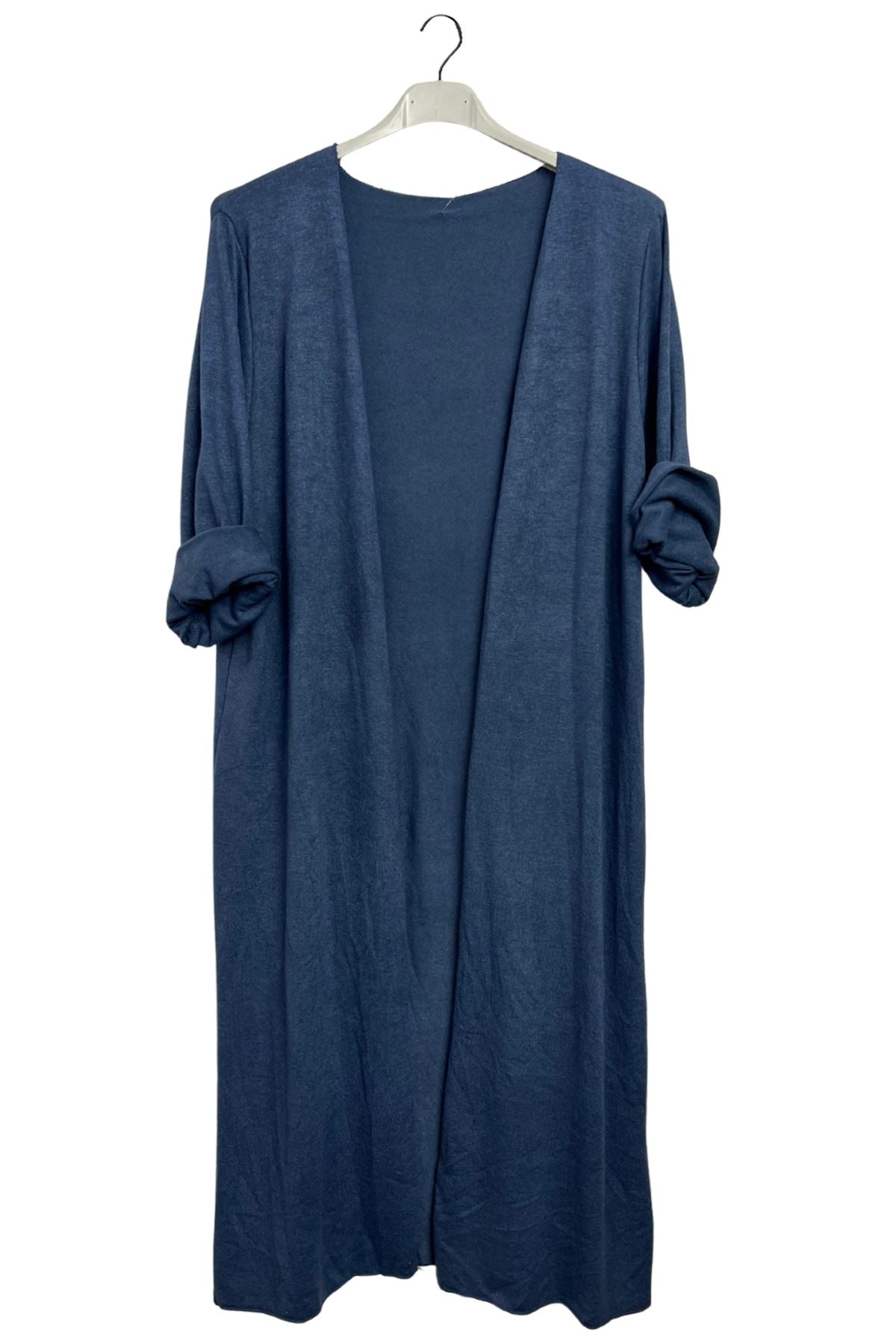 Plain Open Front Longline Cardigan