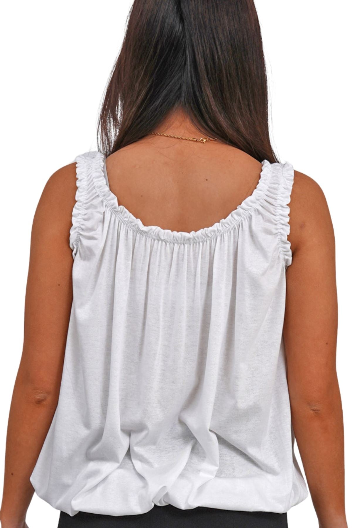 Plain Elasticated Gather Vest Top
