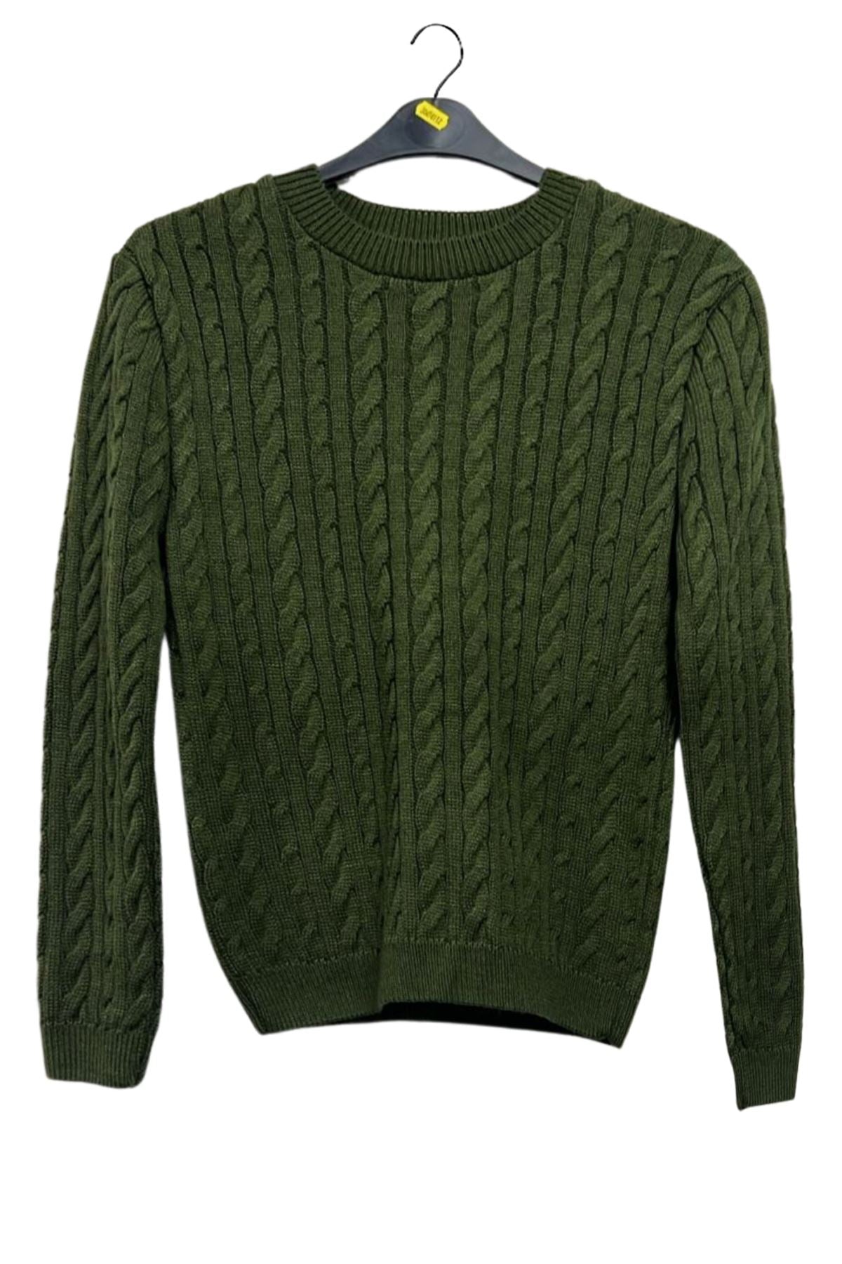 Cable Knit Textured Ribbed Cuffs Tunic Jumper