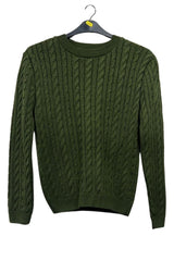 Cable Knit Textured Ribbed Cuffs Tunic Jumper