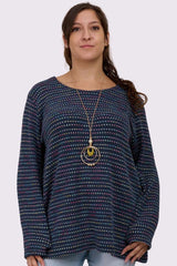 Multicoloured Horizontal Stripes Tunic Top