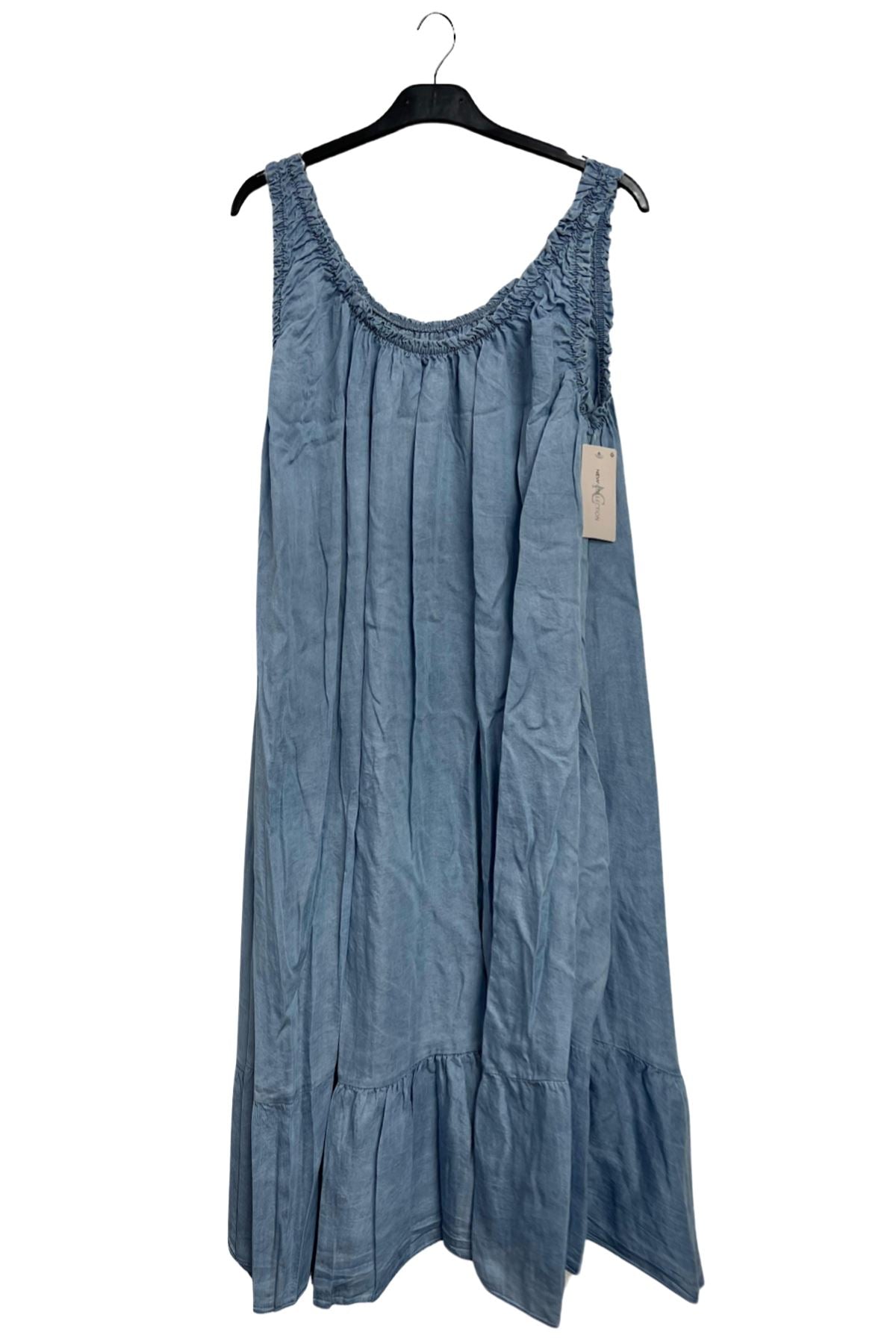 Plain Ruched Straps Tiered Dress