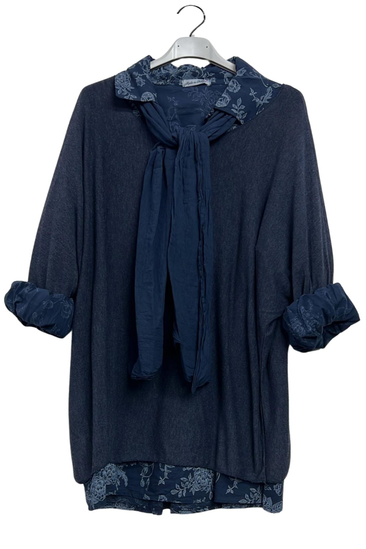 ladies floral scarf blouse supplier
