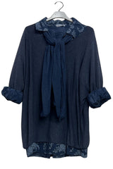 ladies floral scarf blouse supplier