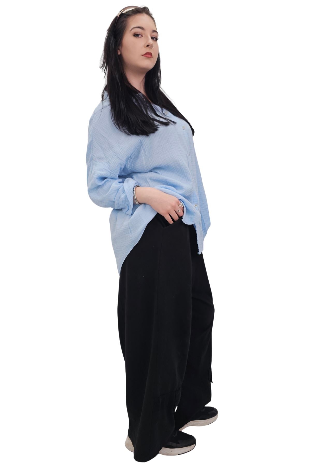Plain Button Up Pocket Cotton Shirt