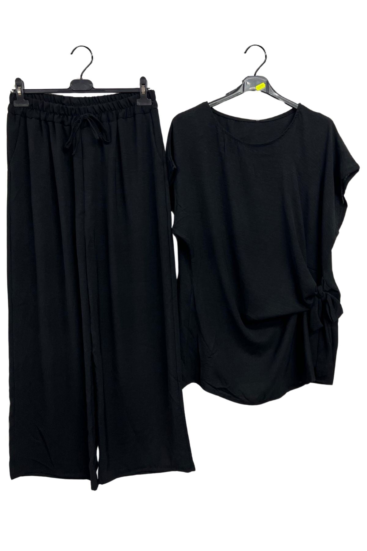 Plain Side Tie Detail Drawstring Waistband Co-Ord Set