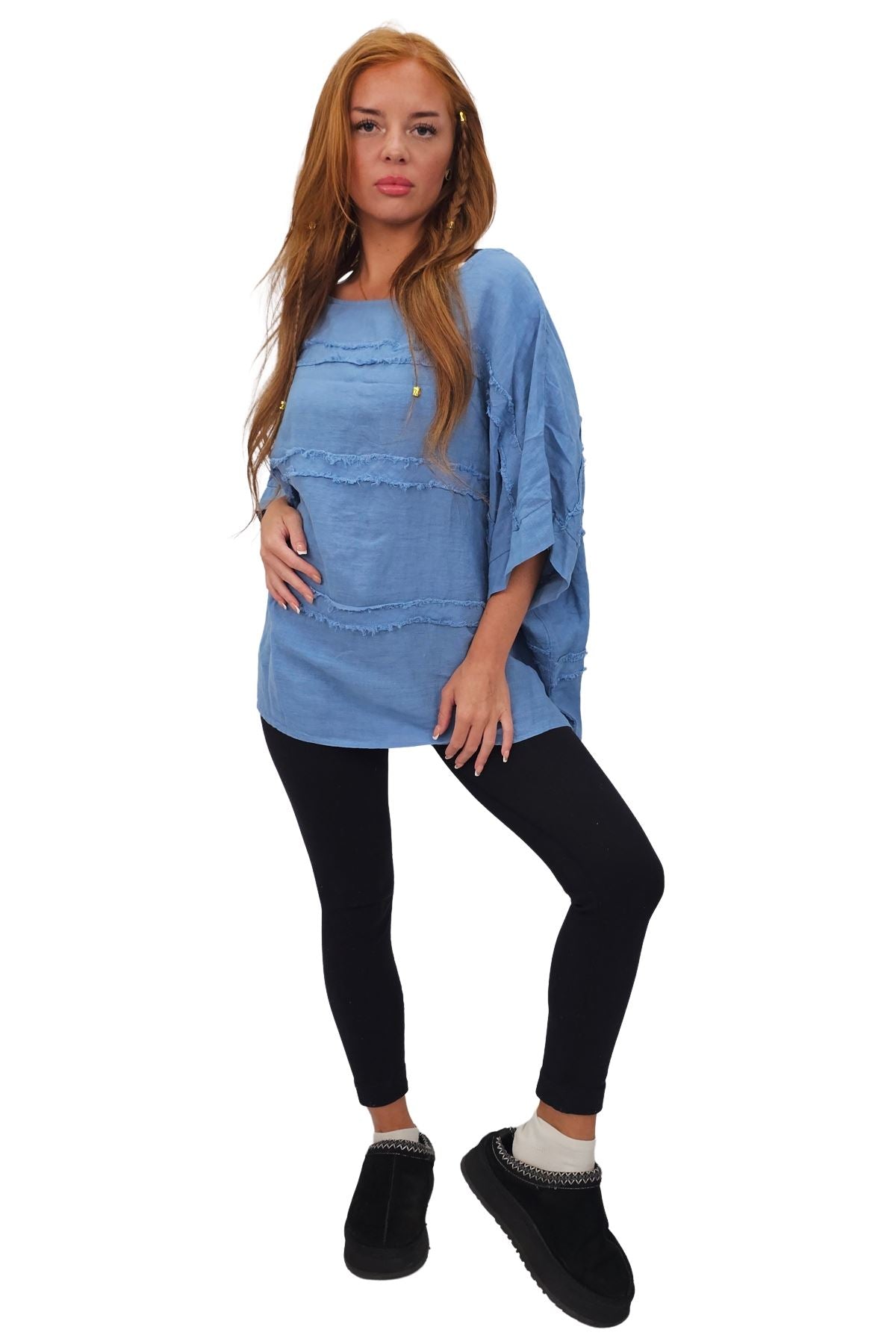 Plain Oversized Box Linen Top