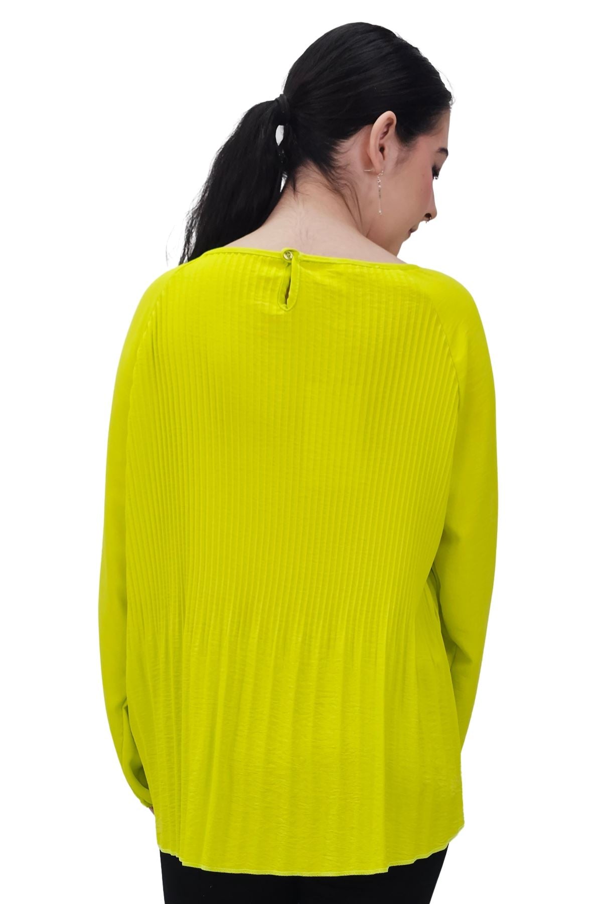 Plain Pleated Elastic Cuff Top