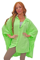 Plain Down Shoulders Button Up Shirt