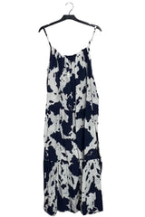 Abstract Floral Blotch Print Spaghetti Strap Dress