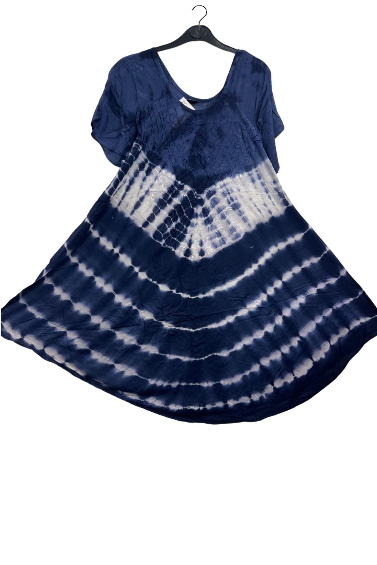 Tie-Dye Diamond-Shaped Umbrella Flare Design Dress