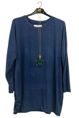 Plain Soft Knit Round Hem Top