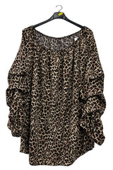Leopards Print Ruched Top