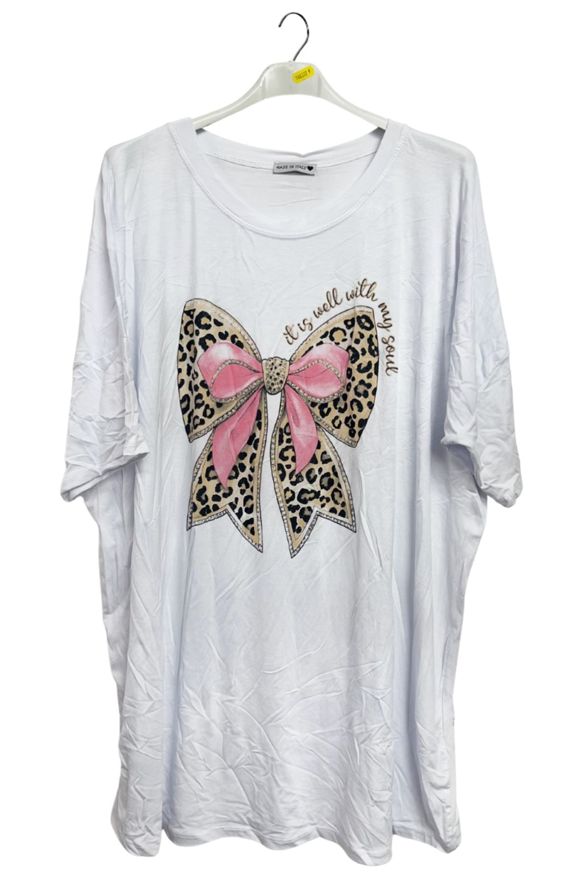 Leopard Bow Print Oversized Top