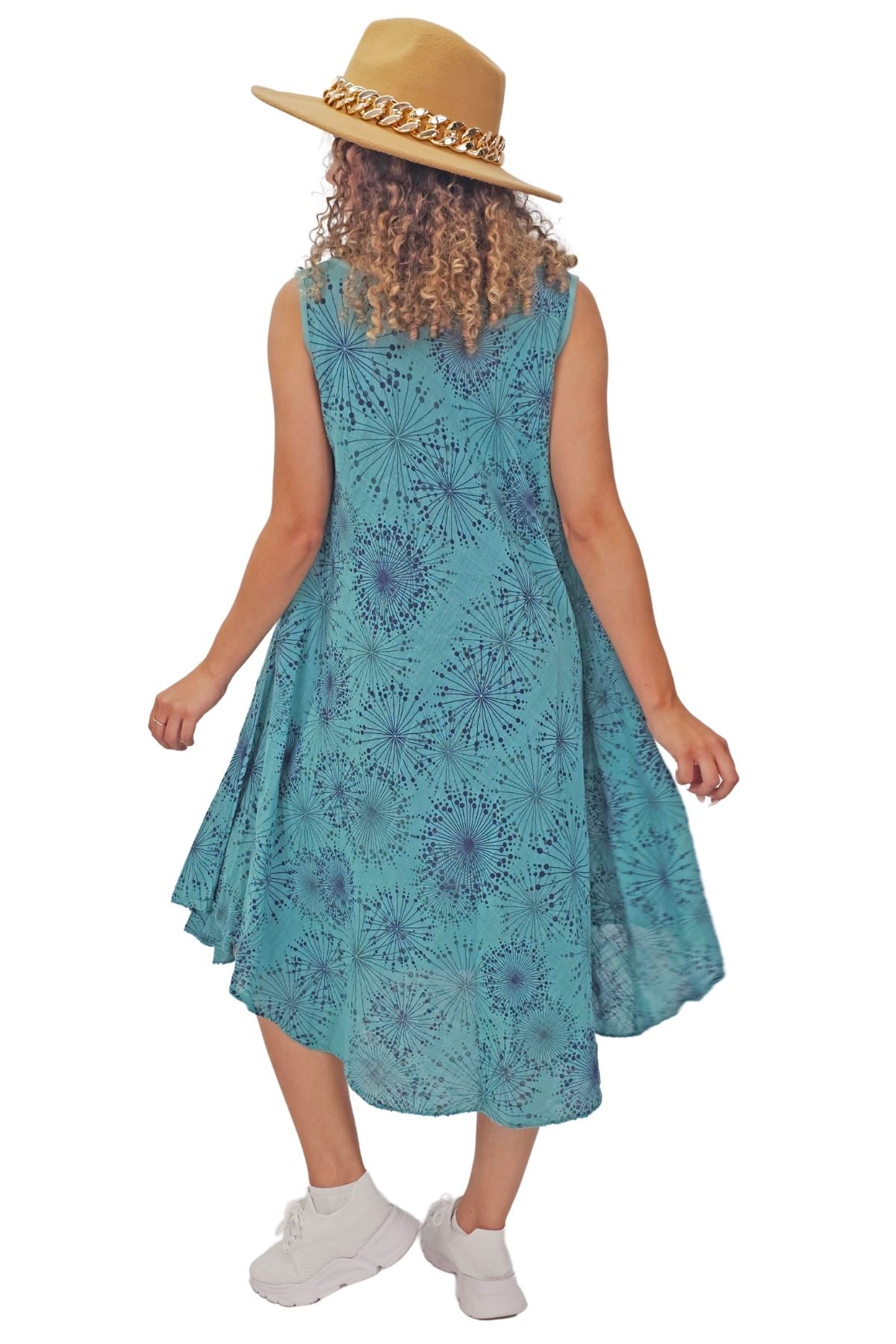 Abstract Firework Print Cotton Dress