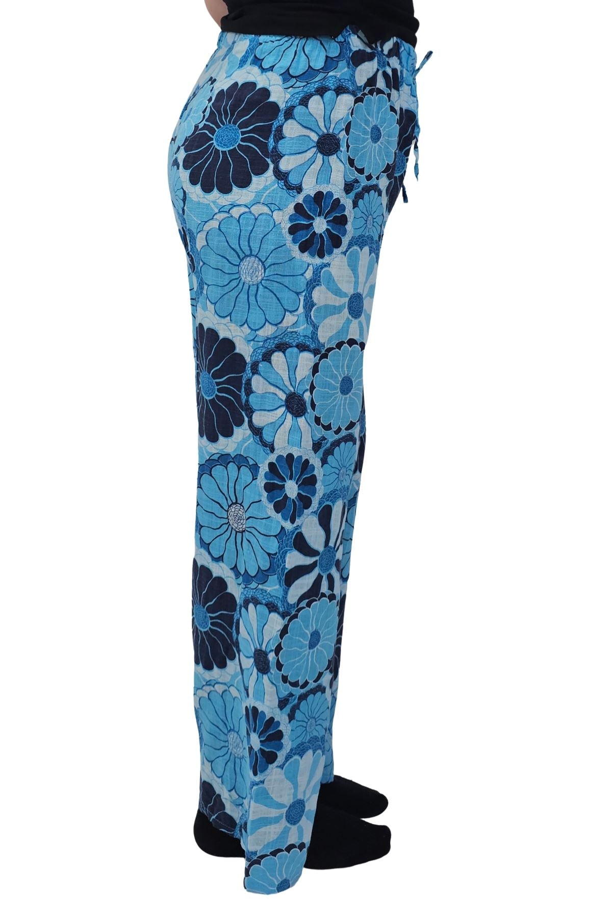 Floral Print Wide Leg Cotton Palazzo