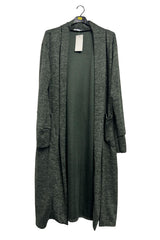 Plain Two Pockets Longline Duster Cardigan