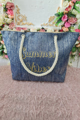 Summer Vibes Print Two Handle Shoulder Bag