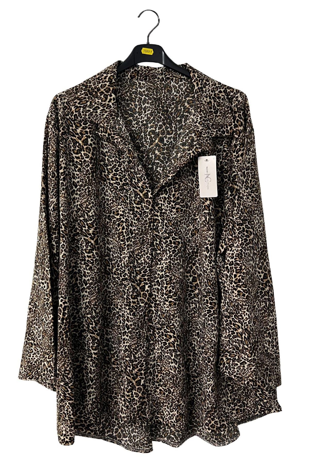 All-Over Leopard Print Tunic Shirt