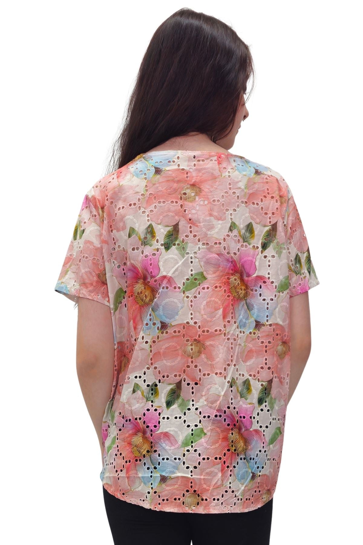 Floral Pastel Shades Print Cotton Top