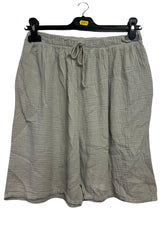 Plain Drawstring Waist Side Pockets Cotton Shorts