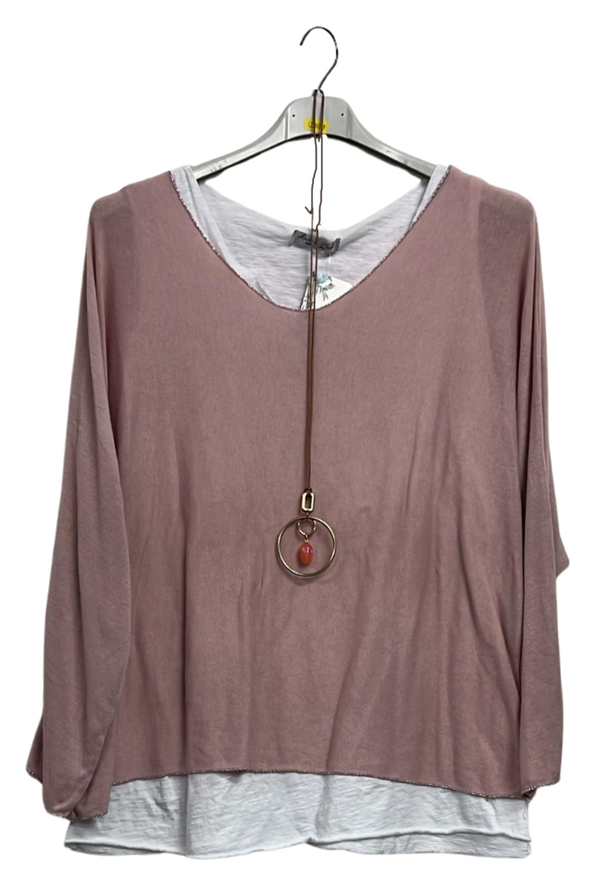 Plain Layered Hem Tunic Cotton Top