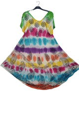 Tie Dye Paisley Leaf Pattern Dress