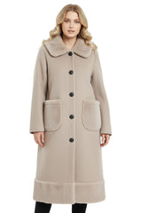 plain faux fur longline coat