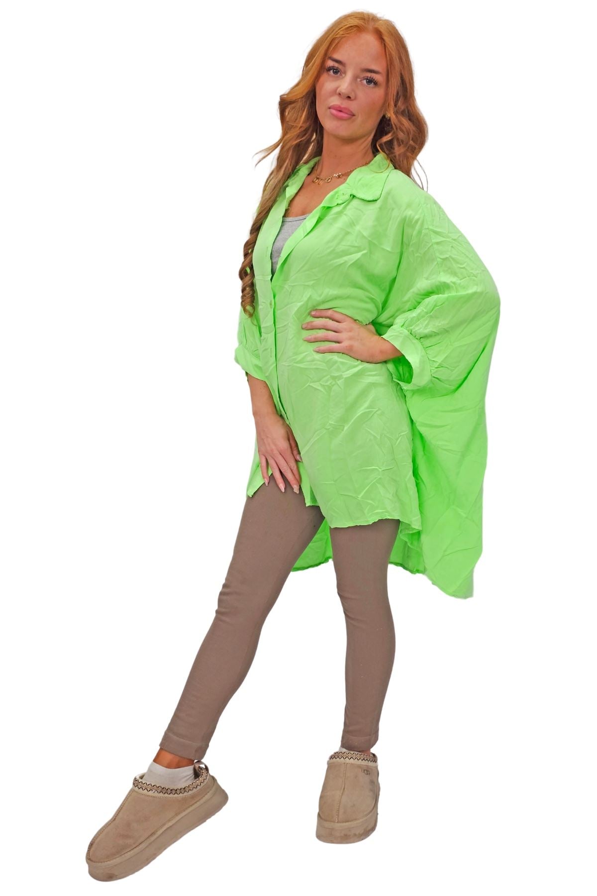 Plain Down Shoulders Button Up Shirt