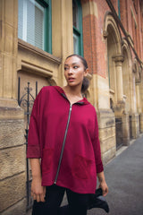 Plain Front Closure Zipper Hoodie