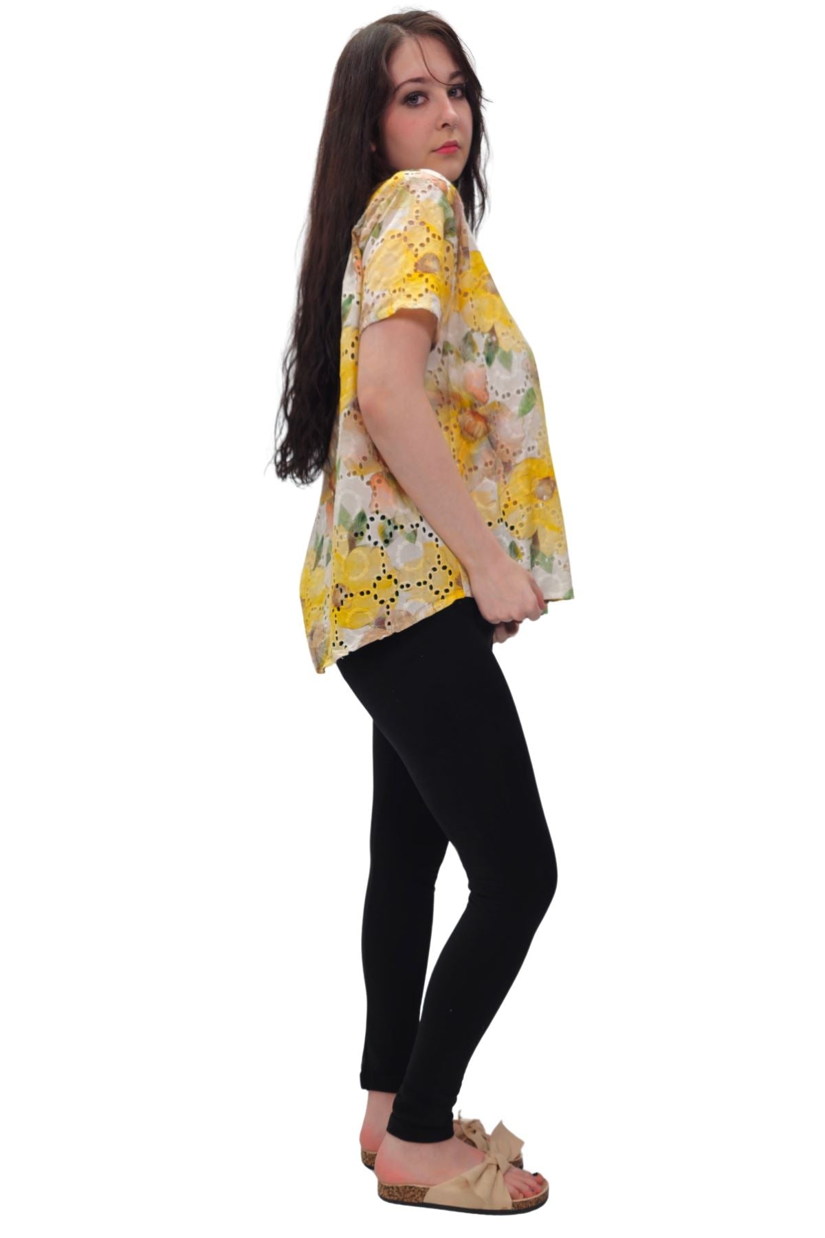 Floral Pastel Shades Print Cotton Top