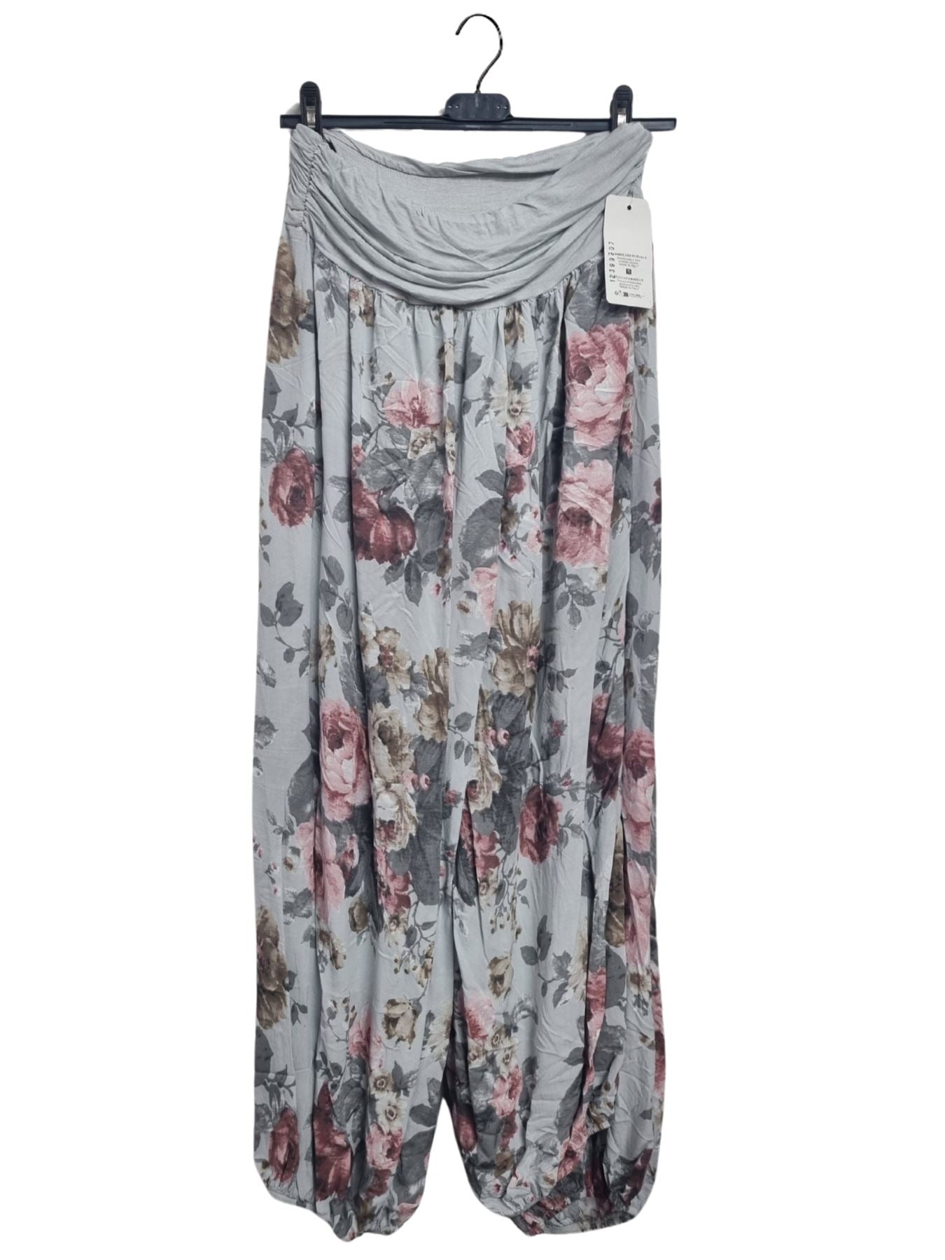 Rose Flower Print Harem Oversized Trouser