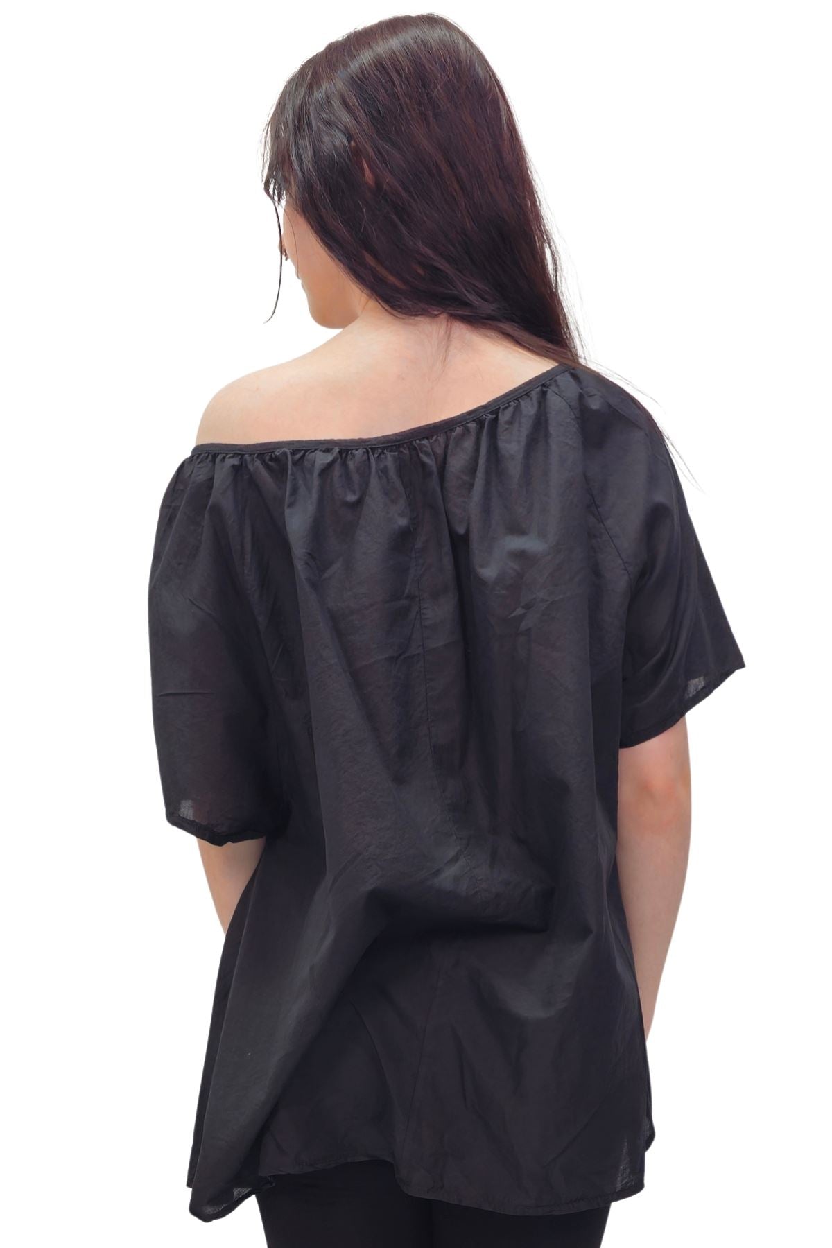 Plain Lace Tie Detailing Cotton Top