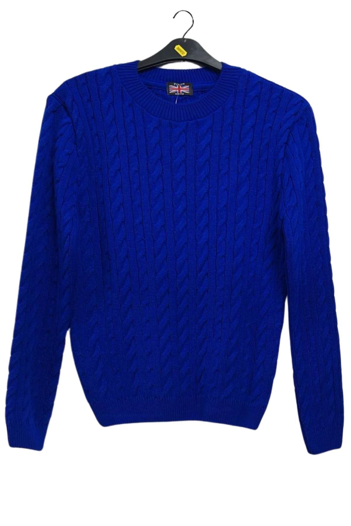Cable Knit Textured Ribbed Cuffs Tunic Jumper