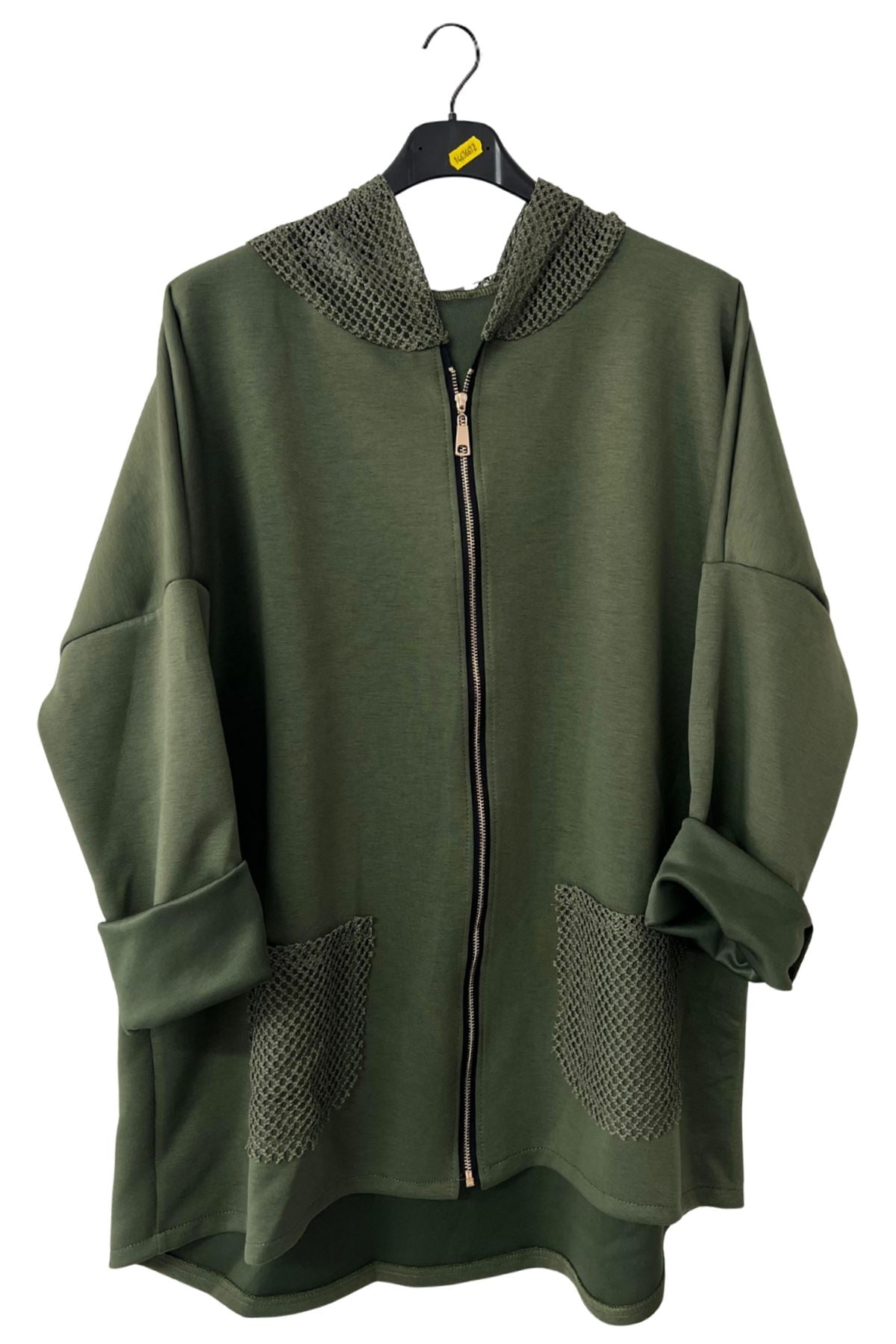 Plain Front Closure Zipper Hoodie