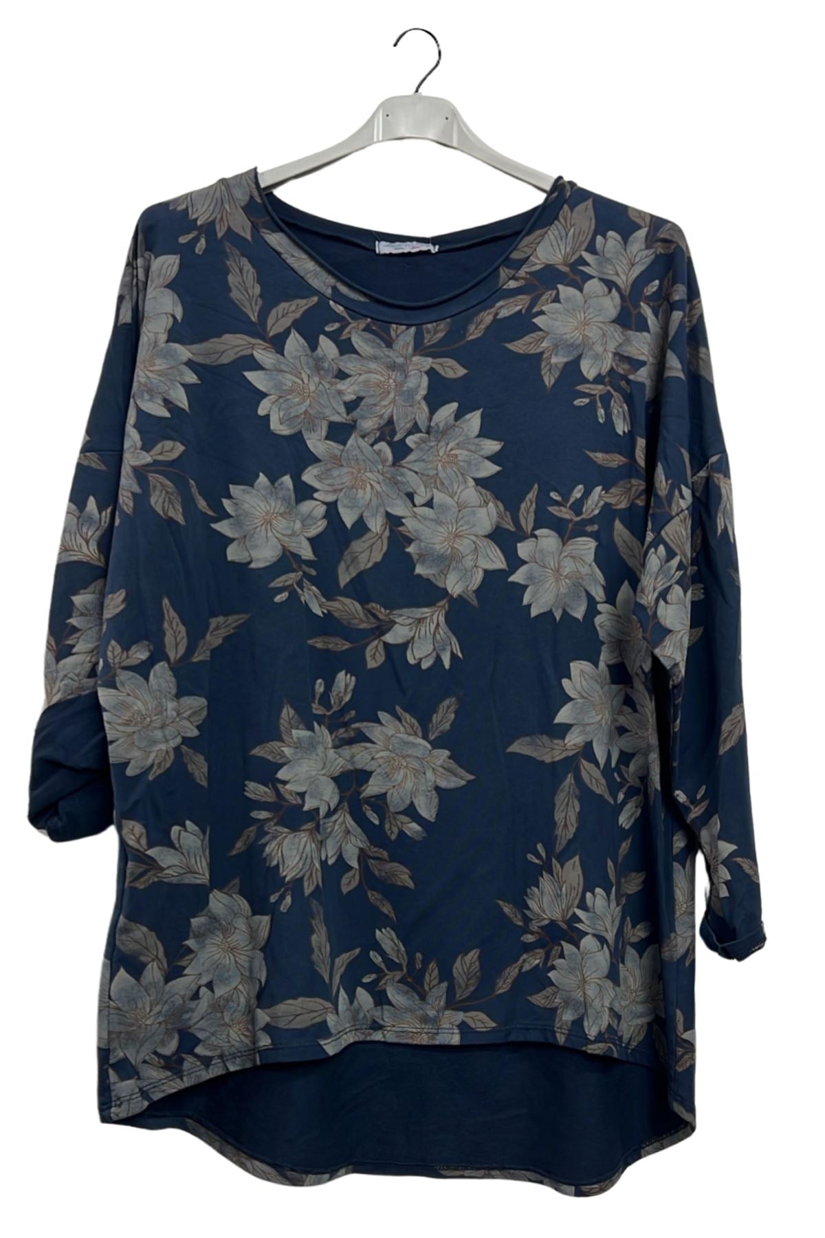 Floral Print High Low Hem Cotton Top