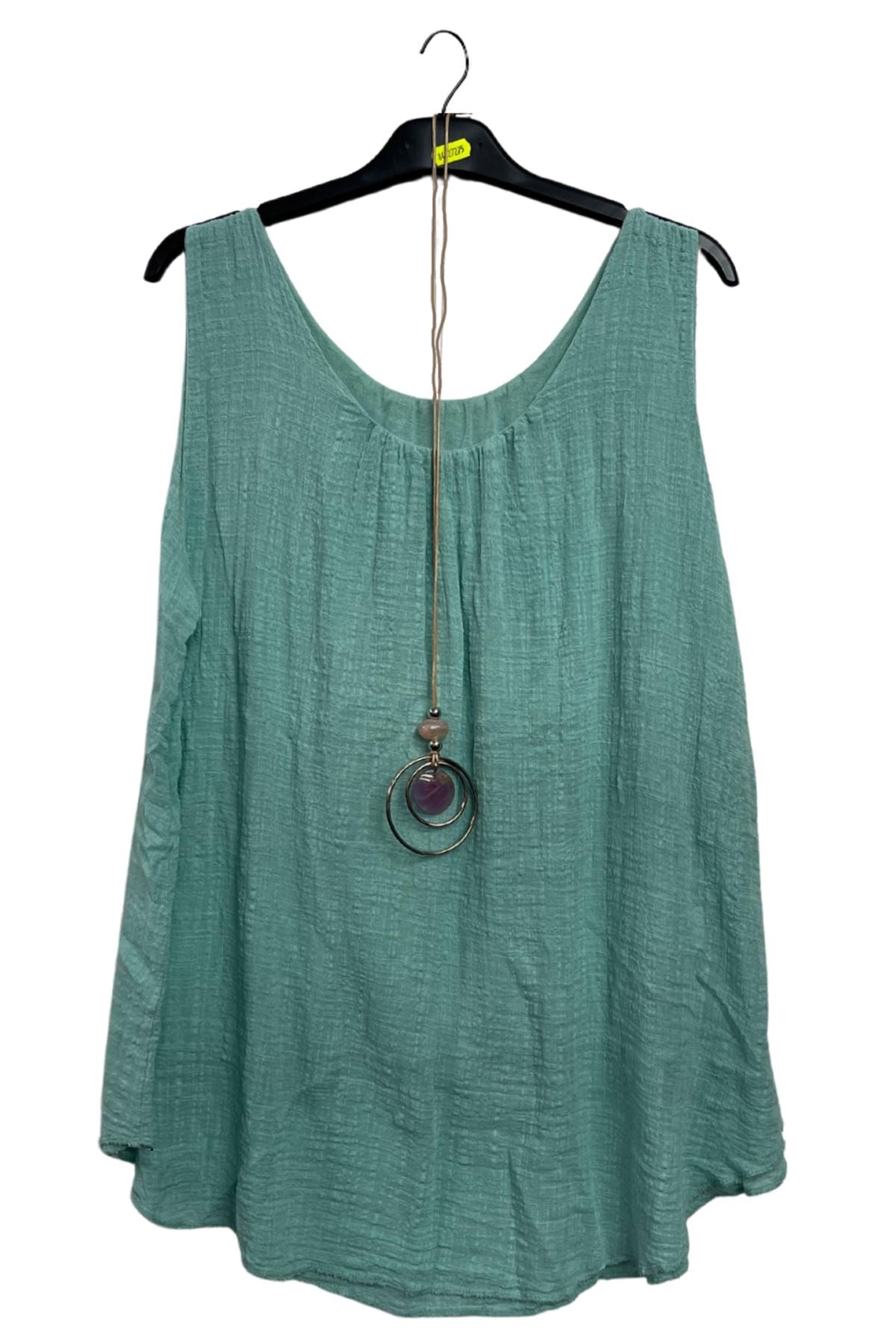 Plain Asymmetrical Hem Cotton Top