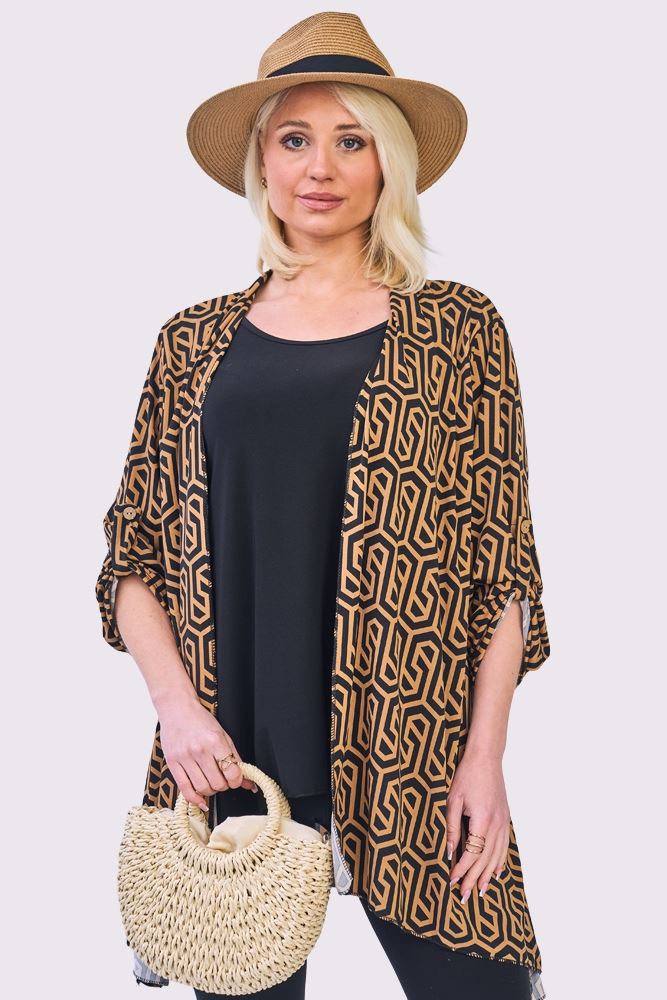 Abstract Multi Print Open Front 
