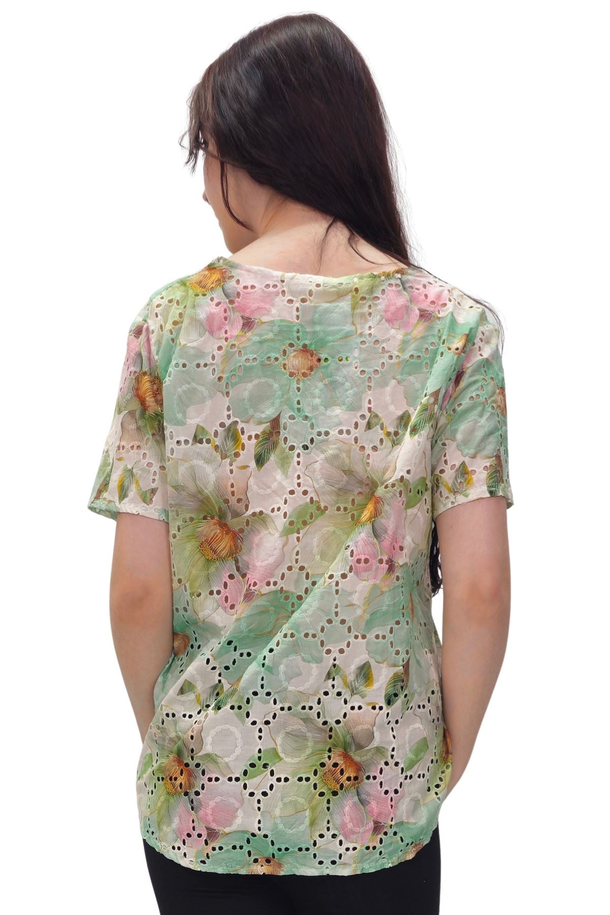 Floral Pastel Shades Print Cotton Top